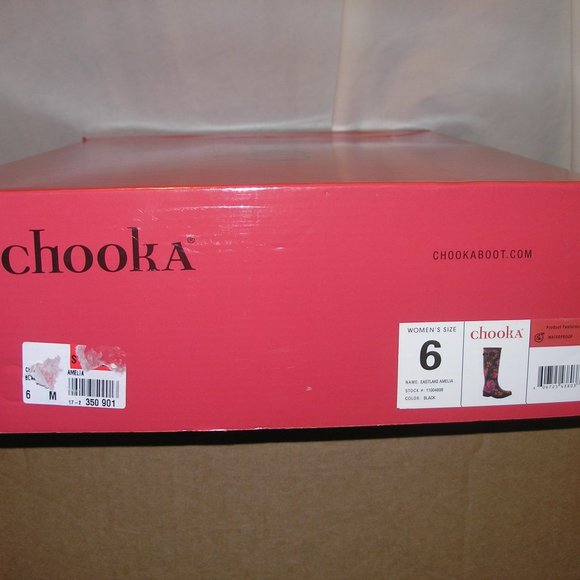 New Chooka Women's 6M Floral Shoes Tall Rain Boots Box - Picture 11 of 12